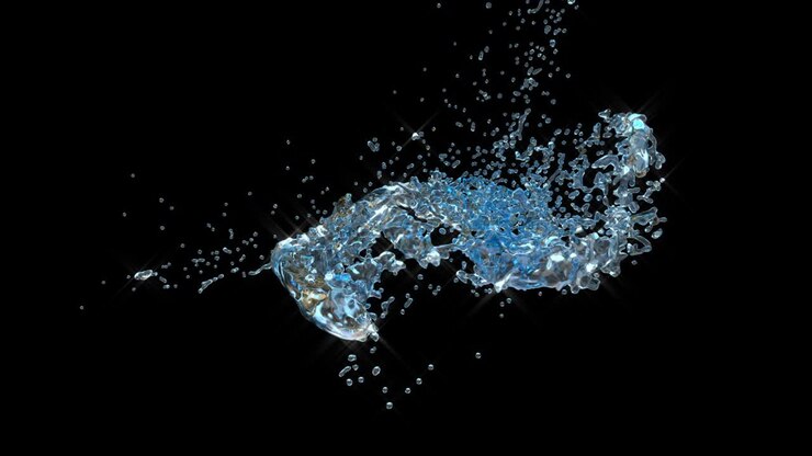 Goccioline d'acqua che si scontrano, acqua fresca in super rallentatore a 1000 FPS 4K