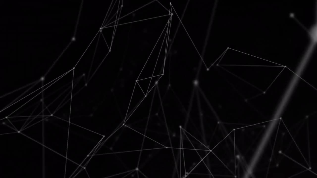 Animation of network of connections on black background