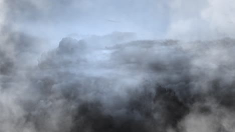 a thunderstorm inside the gray cloud, cumulus clouds