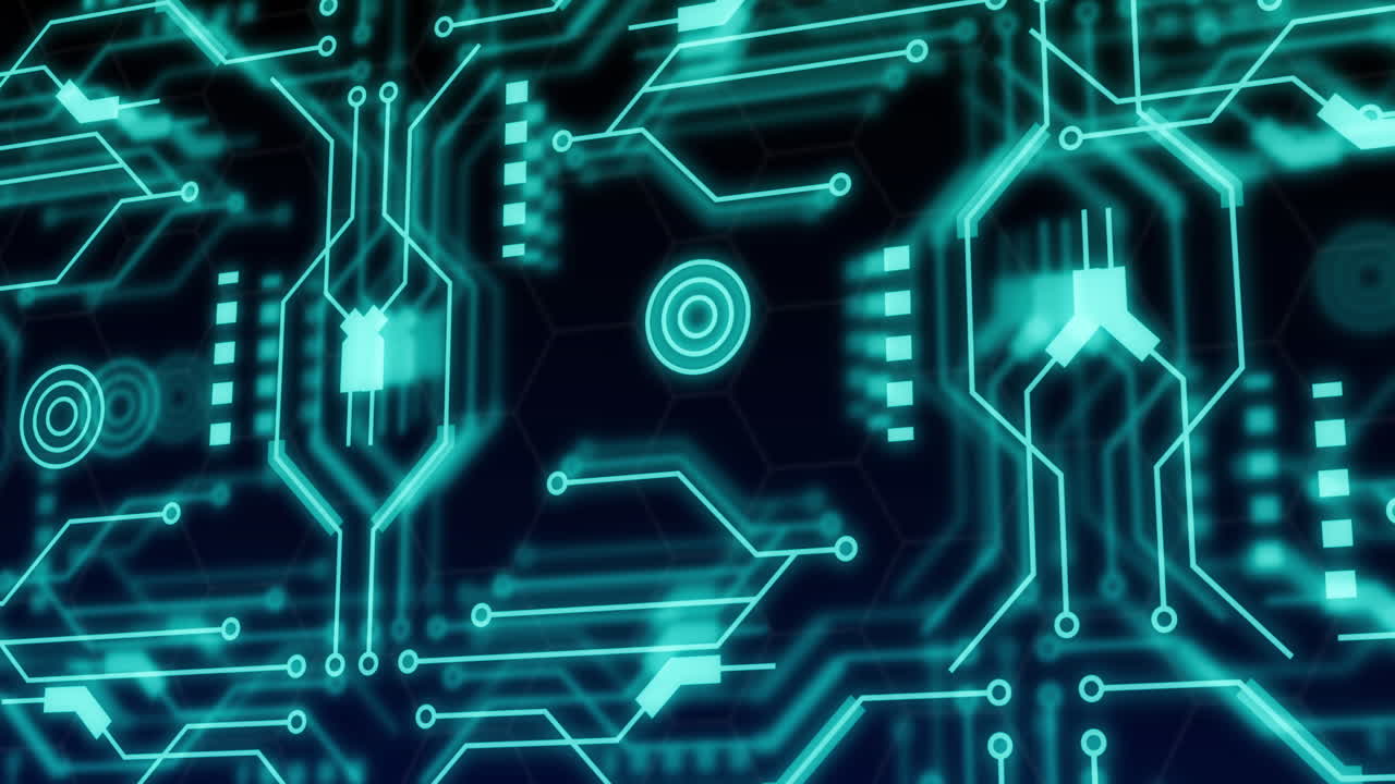 Animation of shapes moving over network of connections