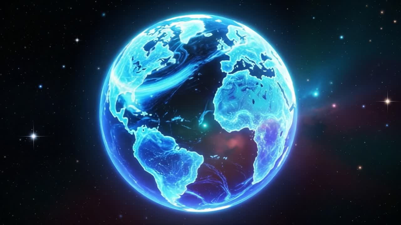 A Vibrant, Glowing Representation of Earth from Space, Captured with a Stunningly Luminous and Cosmic Aesthetic, Highlighting the Planet's Majesty and Splendor