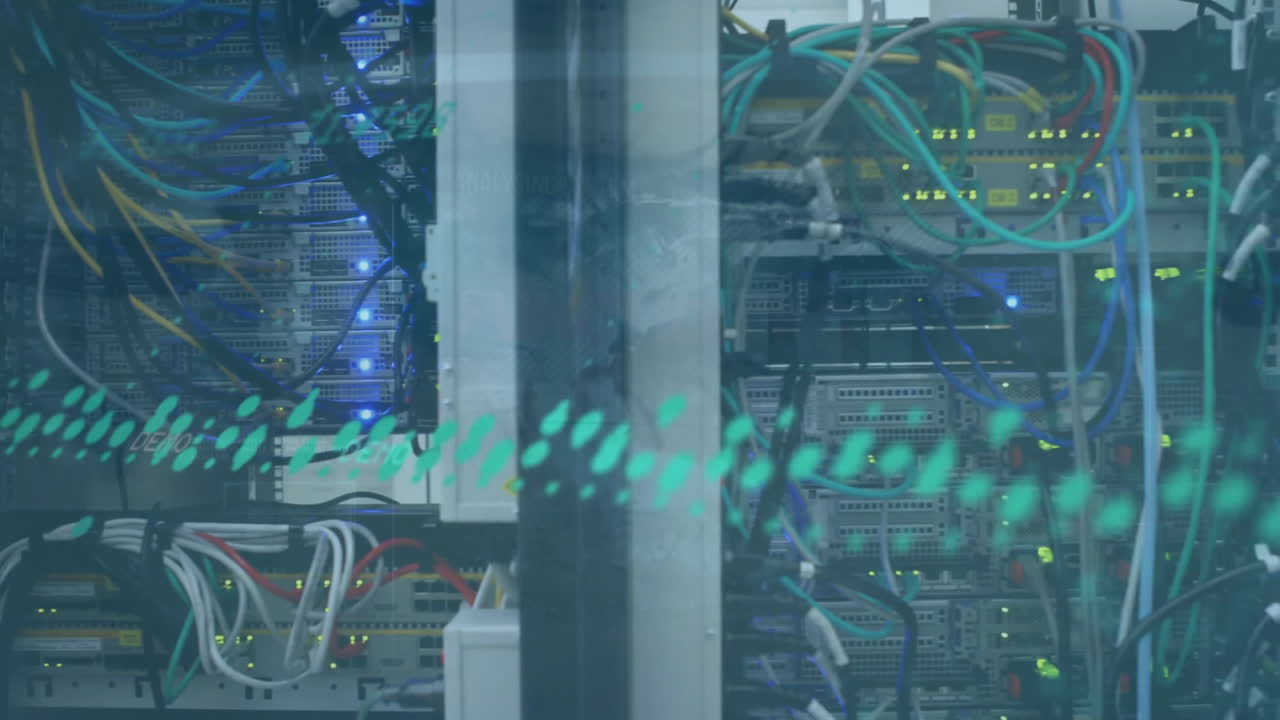 Animation of diagrams and data processing over server room
