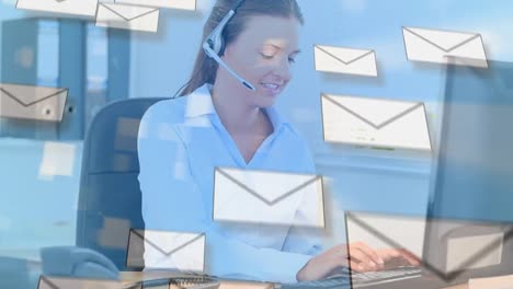 Call-centre-agent-and-envelopes