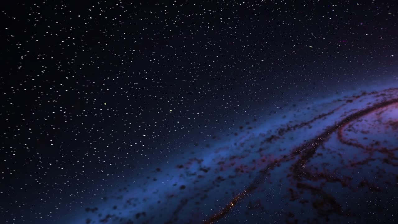 Starry galaxy spiral with glowing cosmic core