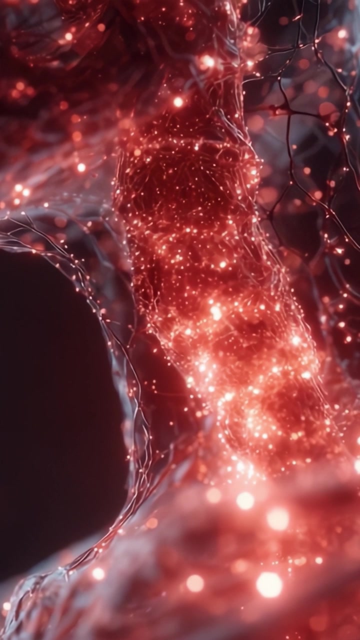 Et fascinerende indblik i det indviklede netværk af lysende fibre, der afslører et levende samspil mellem lys og tekstur, og legemliggør skønhed og kompleksitet i bevægelse.