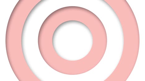patrón promocional de logotipo abstracto de círculos con el efecto de desplazamiento anillos limpios blancos y rosados animación fondo abstracto para presentación de negocios bucle sin costuras 4k render