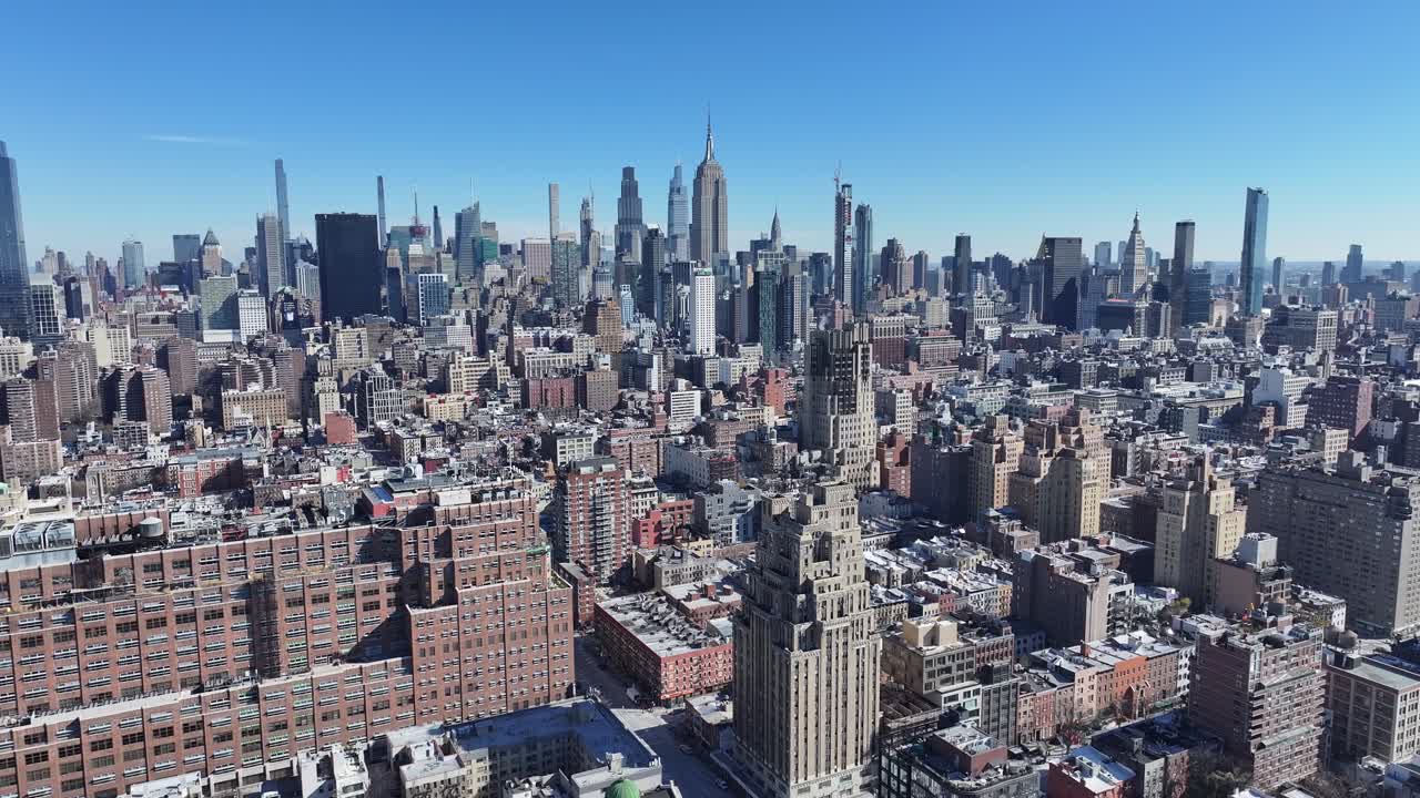 New York Skyline At Manhattan In New York United States. Stunning Downtown. Tourism Landmark. New York Skyline At New York United States. Highrise Buildings.