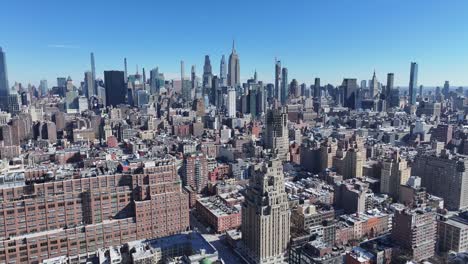 new york skyline at manhattan in new york united states. stunning downtown. tourism landmark. new york skyline at new york united states. highrise buildings.