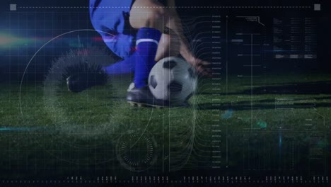 Animation-Der-Datenverarbeitung-über-Einem-Fußballspieler