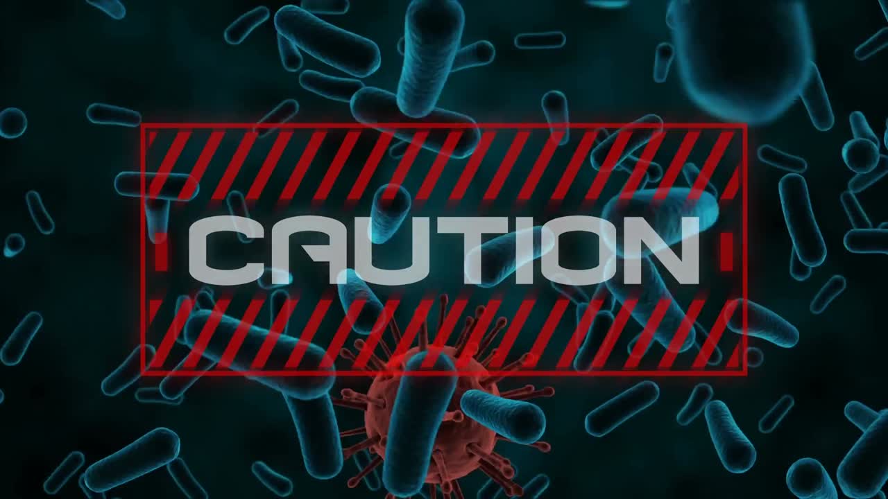 코로나19 세포의 이동에 대한 경고 텍스트