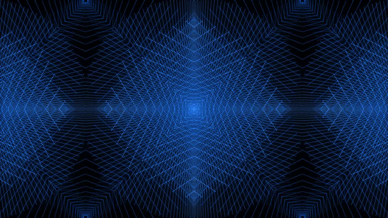 Motion graphics con design gotico e motivo blu