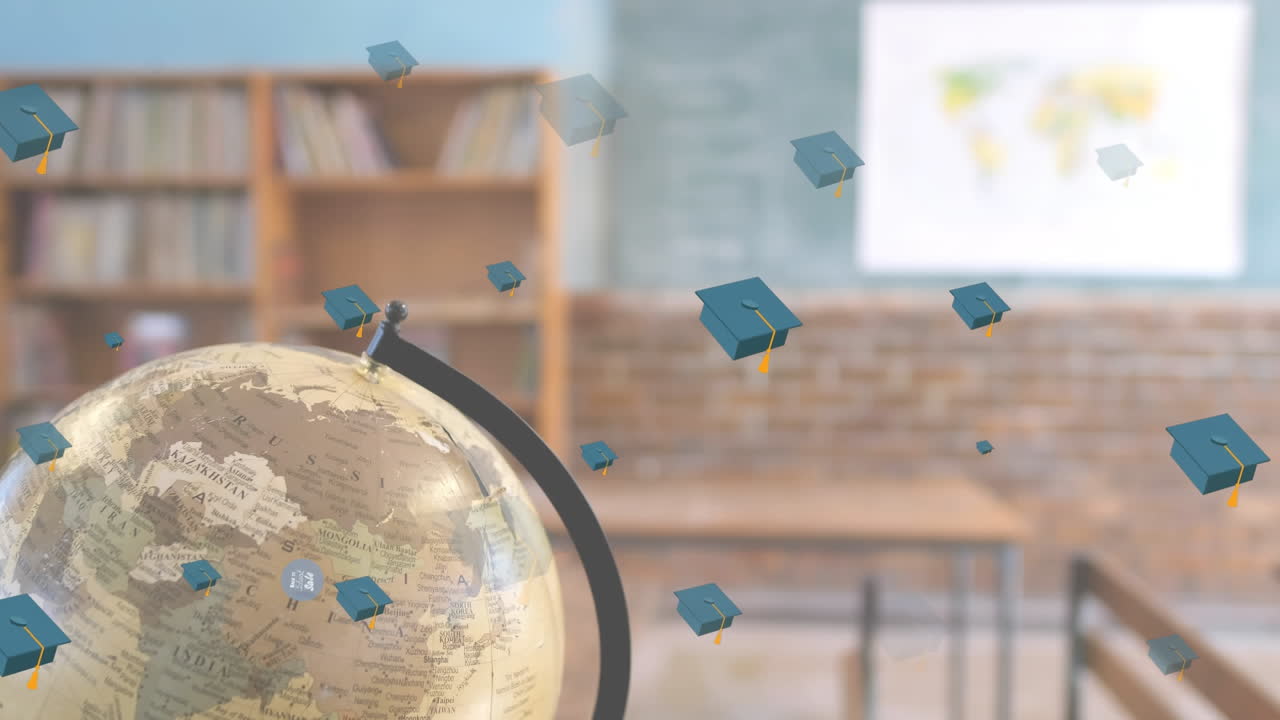 animación del texto de regreso a la escuela sobre el aula