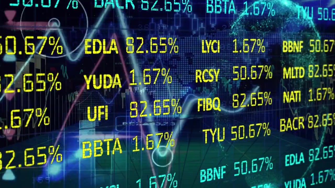 Animation of data processing over stock warehouse