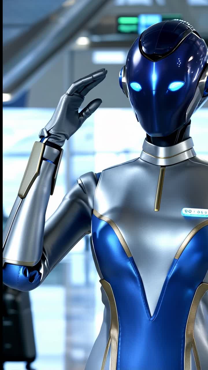 elegante robot futurista personaje femenino