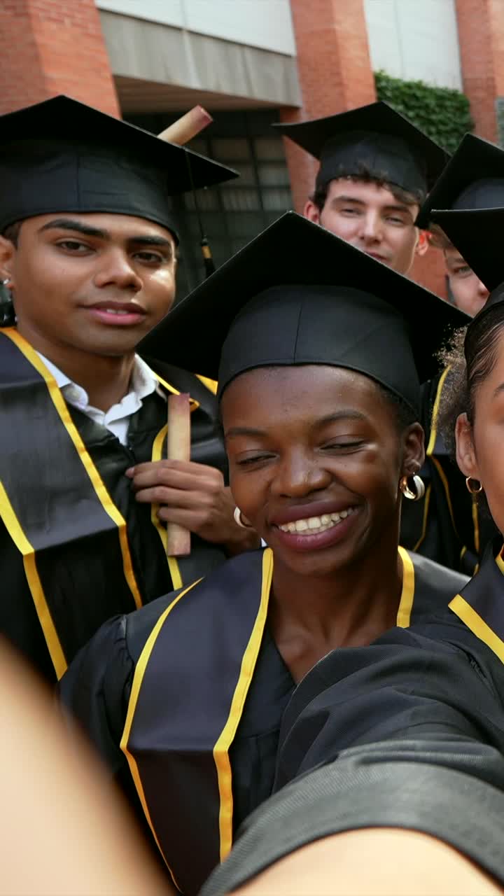 Graduation Celebration with Diverse Group of Students