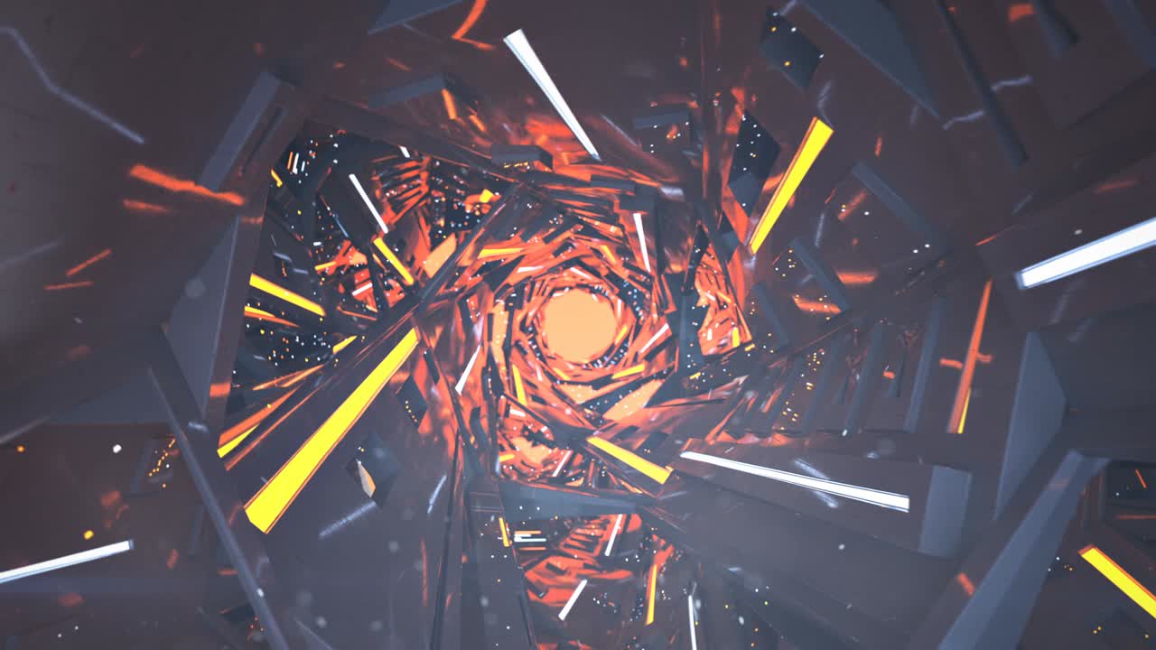 Futuristic sci-fi corridor 3D render seamless loop animation