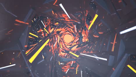 futuristic sci-fi corridor 3d render seamless loop animation