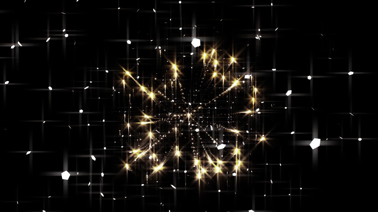 검은 바탕에 폭발하는 불꽃놀이의 애니메이션