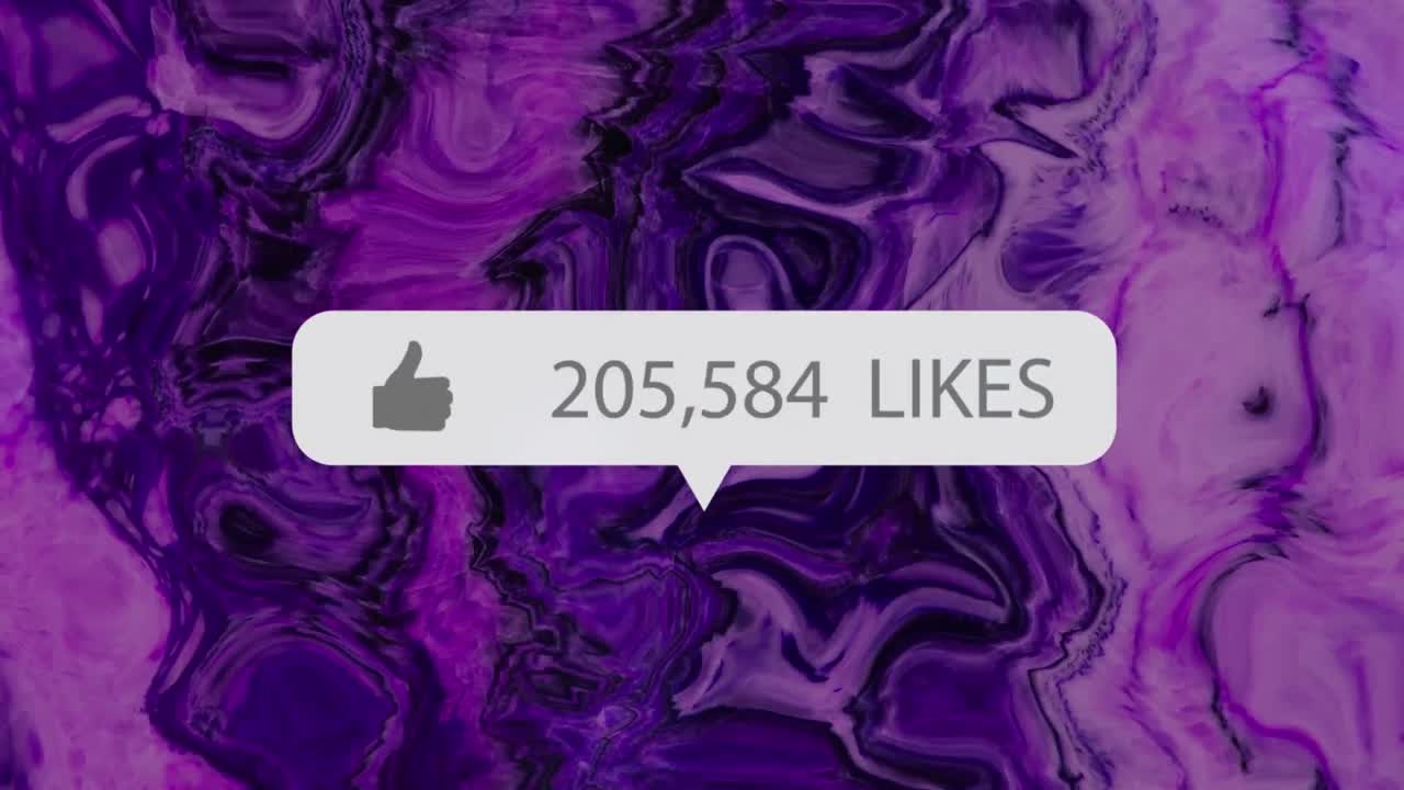 Animazione di notifiche dei social network su sfondo colorato