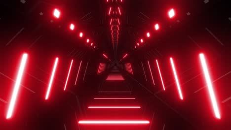 red neon tunnel 3d render