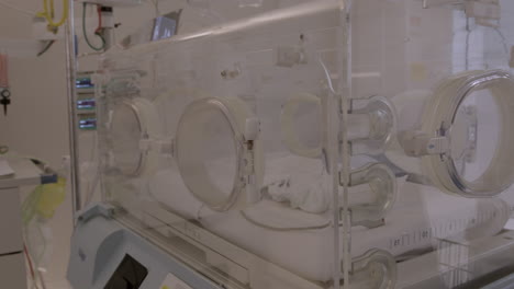 Hospital-Baby-Incubator-Pan-Left-To-Right-Up-Close-Camera