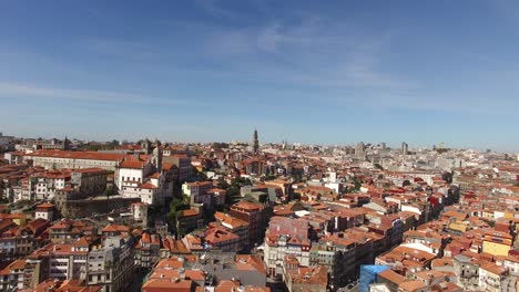 panorama view of porto with famous clérigos tower