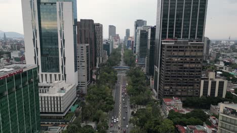 reforma avenue, its buildings, and the cityscape of mexico city