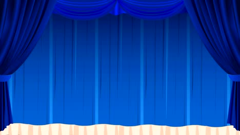 apertura de la cortina azul