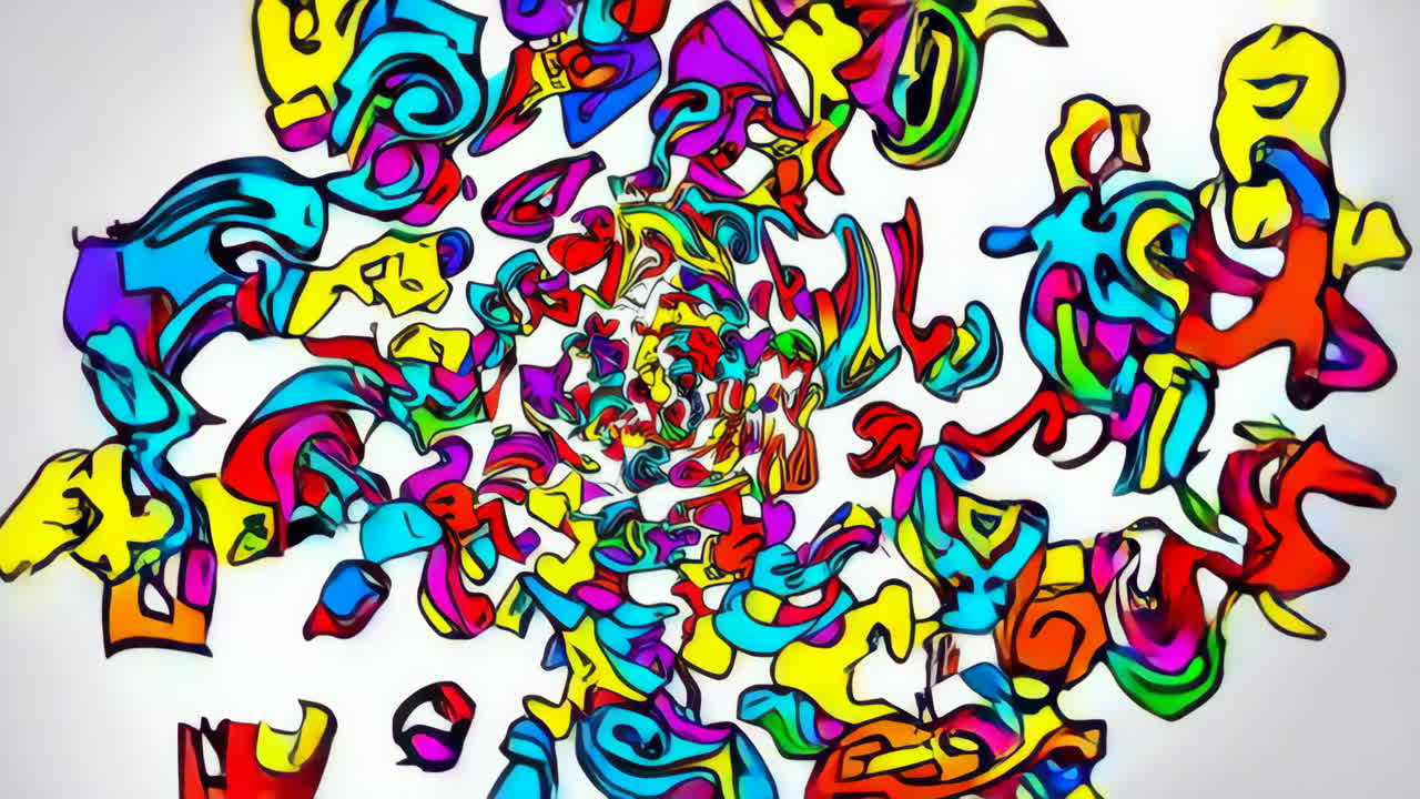 Vibrant Abstract Art with Dynamic Colorful Swirls
