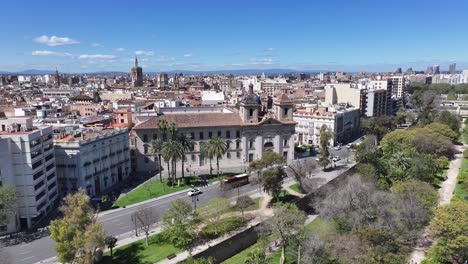 turia gardens at valencia in valence community spain. leisure park scenery. downtown cityscape. valencia at valence community spain. cultural heritage skyline. urban scene