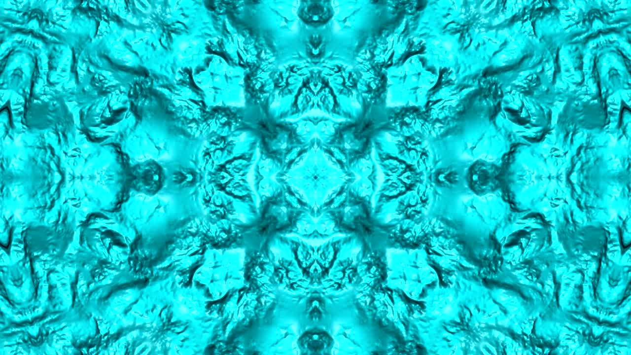 kaleidoscopio de color acuamarín abstracto en 3d.