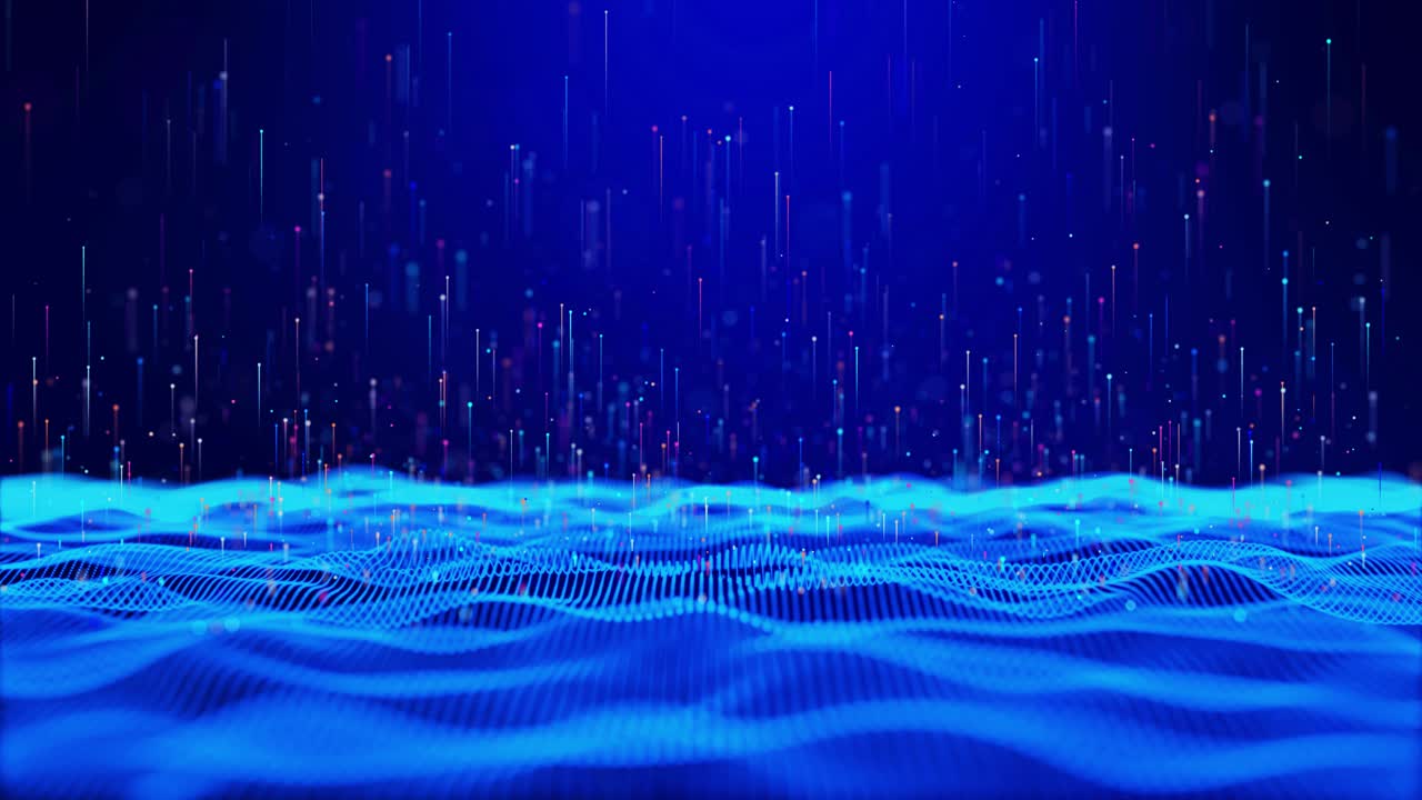 4k cyberspace of future digital technology banner green blue background concept technology light