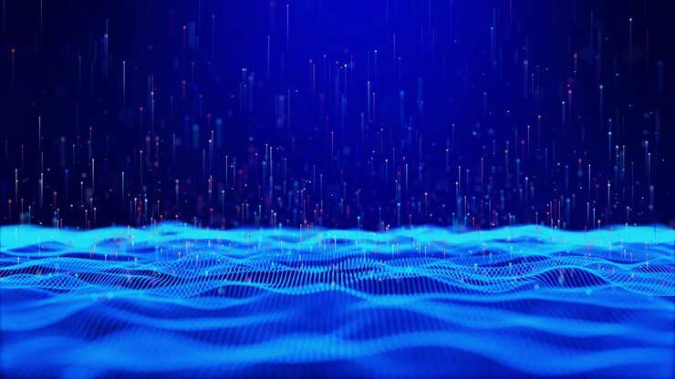 4k cyberspace of future digital technology banner green blue background concept technology light