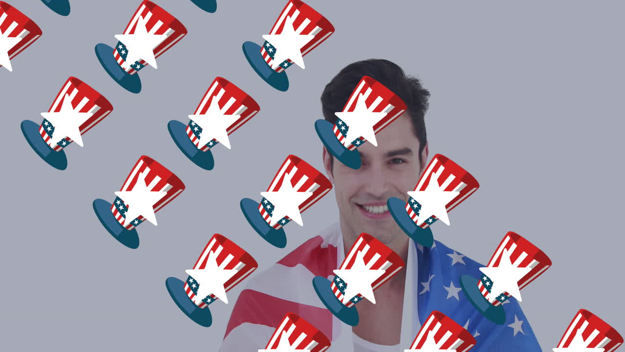 미국  ⁇ 발을 감싸고 있는 백인 남자를 상징하는 다중 미국  ⁇ 발 디자인 모자 아이콘