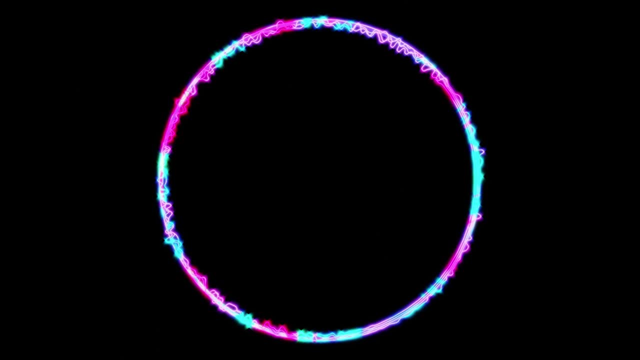 Sound wave neon Colorful Seamless Motion. Audio waveform. Technological 4K loop in neon Magenta and Green-Blue light effect color.