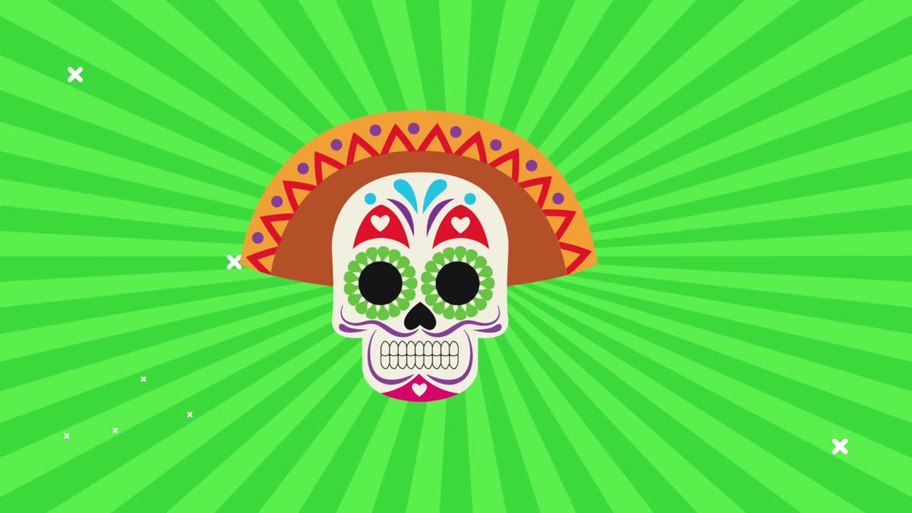 celebración del día de los muertos con sombrero mariachi