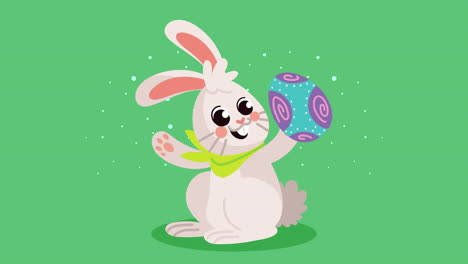 cute easter bunny with egg