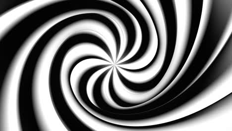 fondo giratorio en forma de una espiral en blanco y negro. animación 3d. fondo vintage retro.