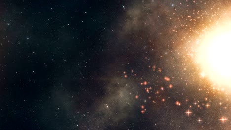 fondo espacial, vuelo en el espacio entre los miles de millones de estrellas nebulosas y galaxias