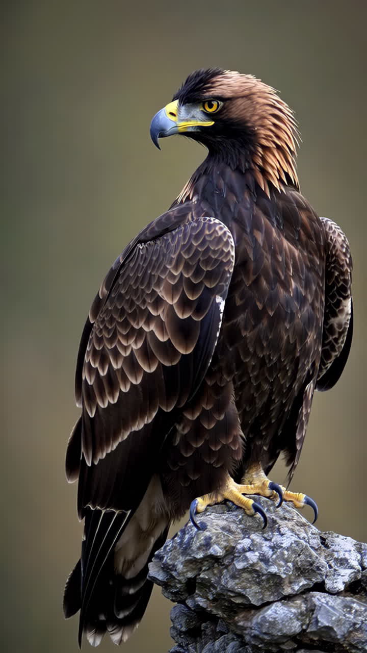 Majestic Golden Eagle Perched on a Rock