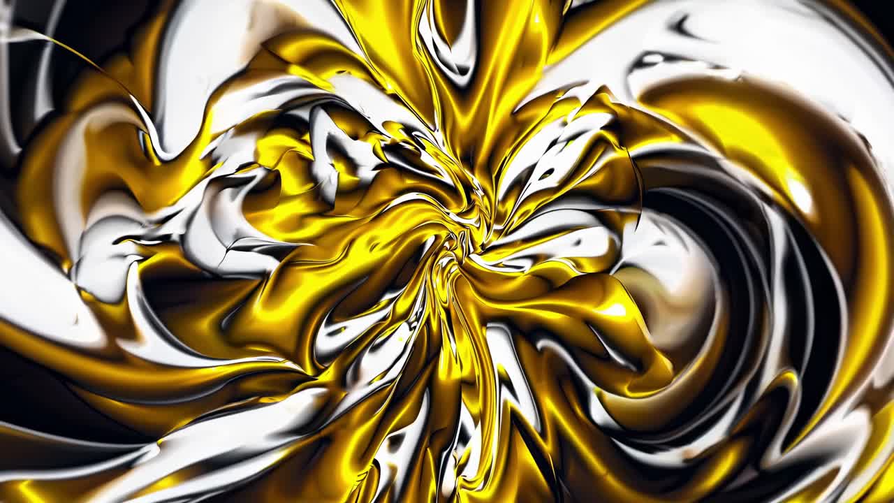 Golden and silvery hues intertwine and swirl, creating a mesmerizing visual effect, perfect for backgrounds, textures, or artistic compositions