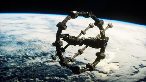 estación espacial por encima de la tierra elementos de la imagen proporcionada por la nasa