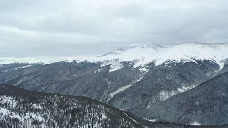 scenery of curvy terrain with coniferous trees in wild nature forest of winter park in colorado