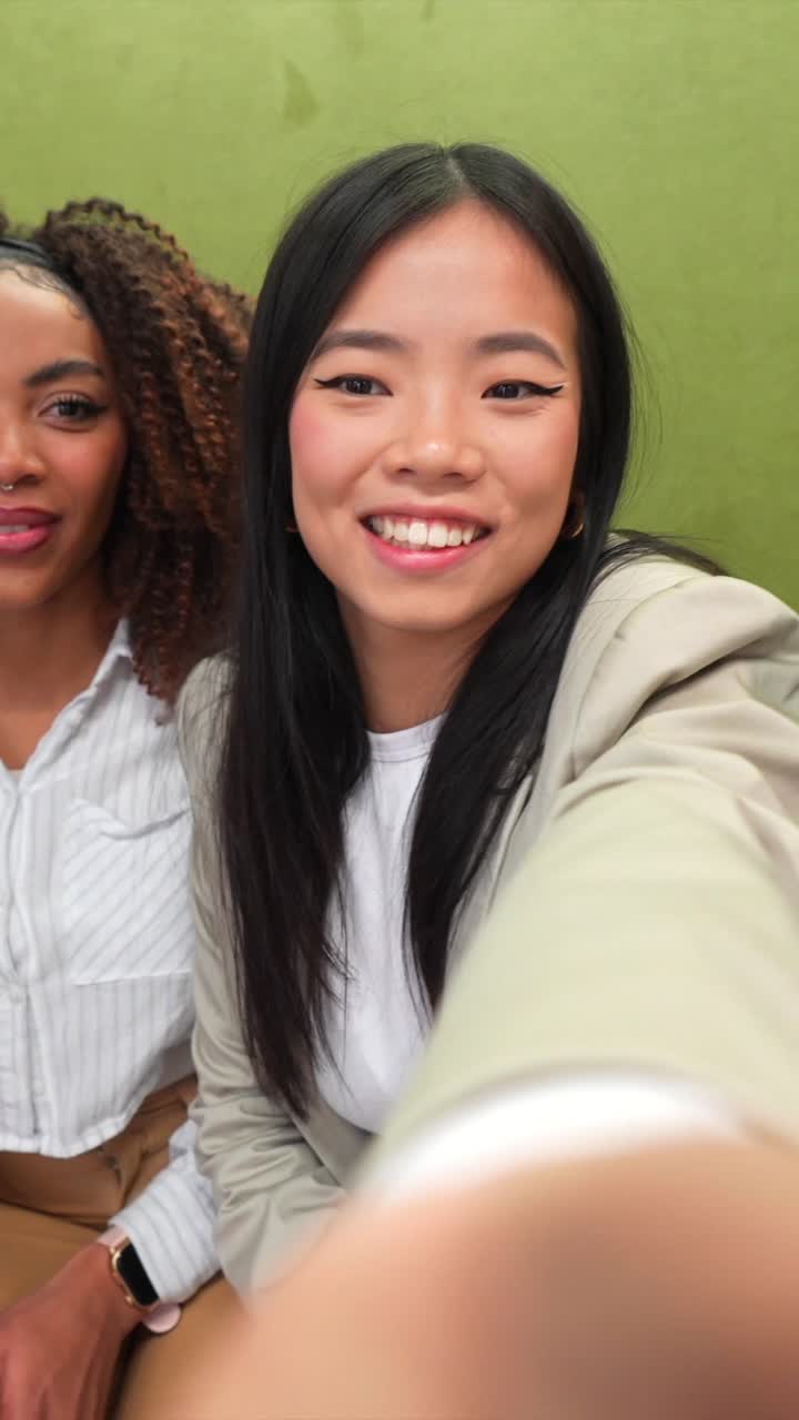 Selfie of Smiling Women