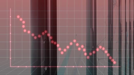 animación del procesamiento de datos financieros a través de la sala de servidores