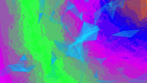 colorful abstract shapes and patterns animation with green, pink, and blue hues