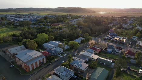 aerial panorama of neighborhood in lismore, new south wales, australia