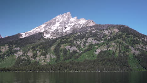 view from jenny lake of the grand teton mountains