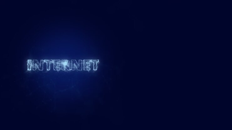 internet-titel mit plexus-effekt. verbundene linien mit punkten. linien titel-plexus