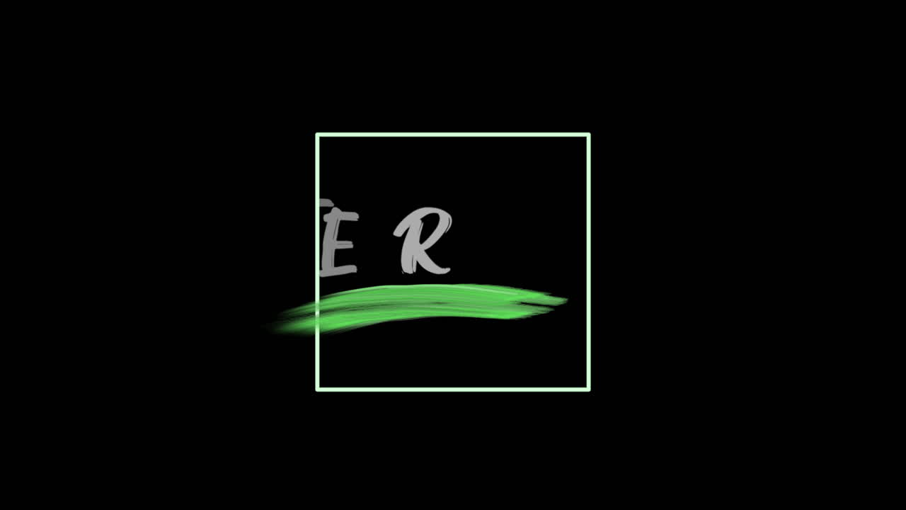 feliz pascua con pincel verde en el marco en el gradiente negro de la moda